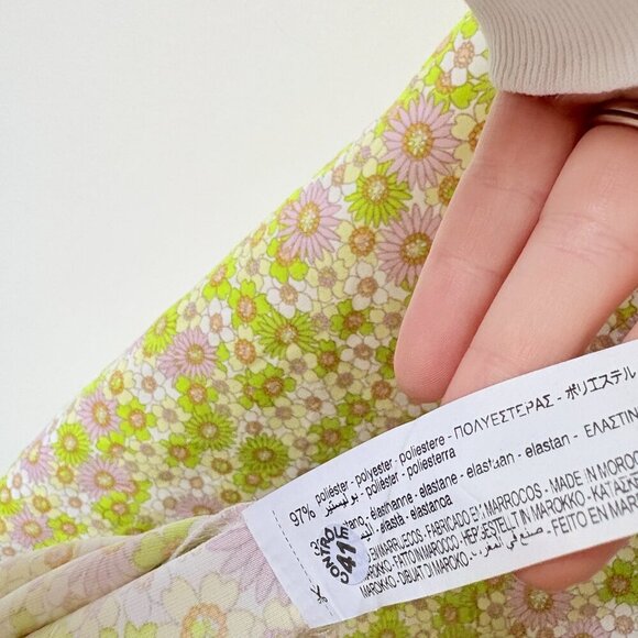 Zara Satin Effect Floral Open Back Midi Dress NWOT Size Small - Picture 9 of 9